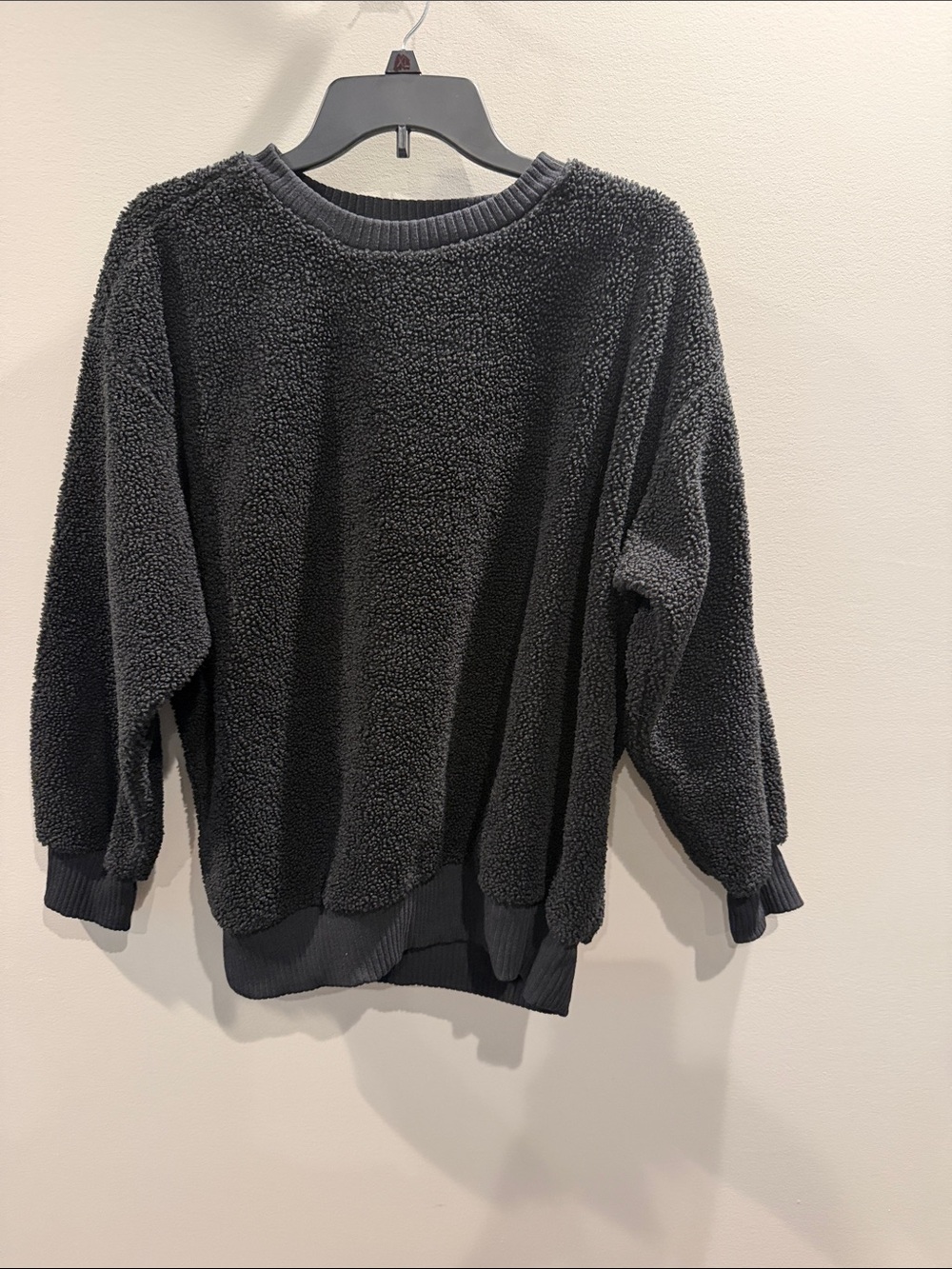 a new day Charcoal Sherpa Crewneck Pullover